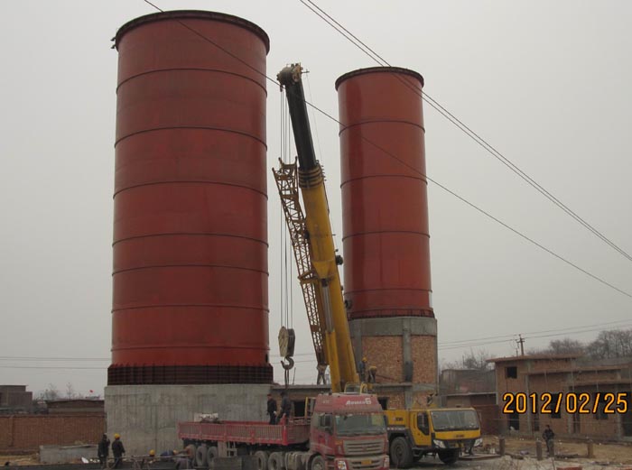 東河灣充填站砂倉吊裝